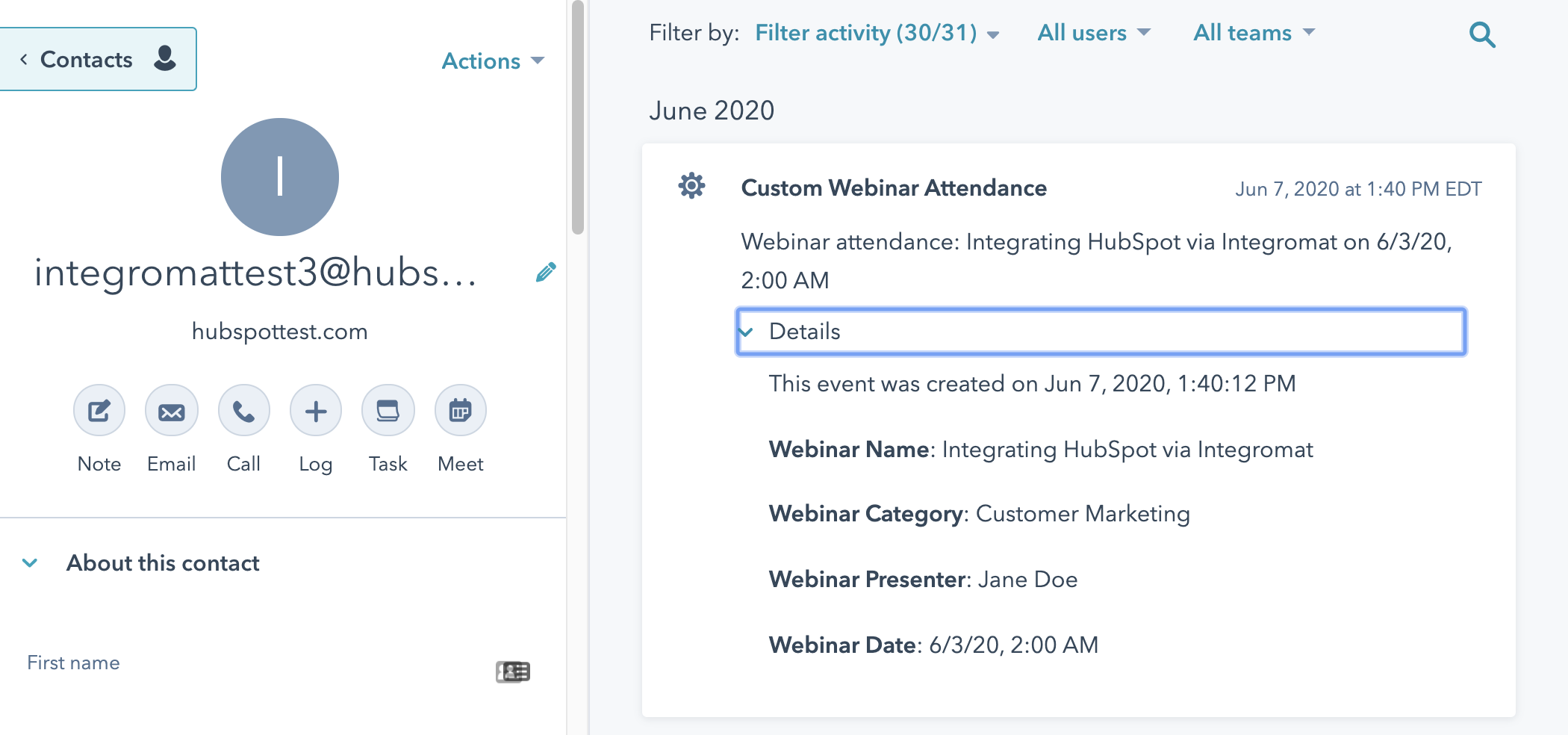 Creating a HubSpot Timeline API Integration Saving Google Sheet Rows